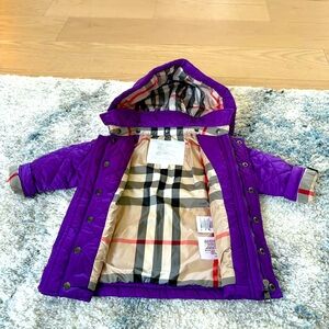 Burberry purple nova check baby girl jacket 12-18 months
